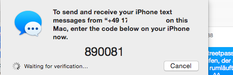 F&uuml;r den Empfang von Kurznachrichten per SMS reicht eine iCloud-Synchronisation alleine nicht aus. (Screenshot: Golem.de)